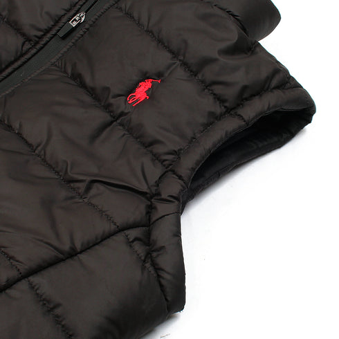 RL Black Sleeveless Puffer Jacket